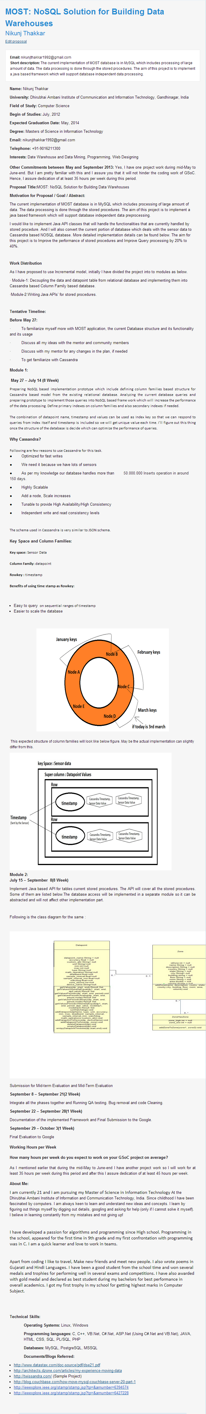 Google Summer Of Code 2013 Proposal