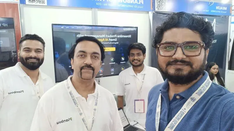 Nikunj with friends at the Bangalore Tech Summit