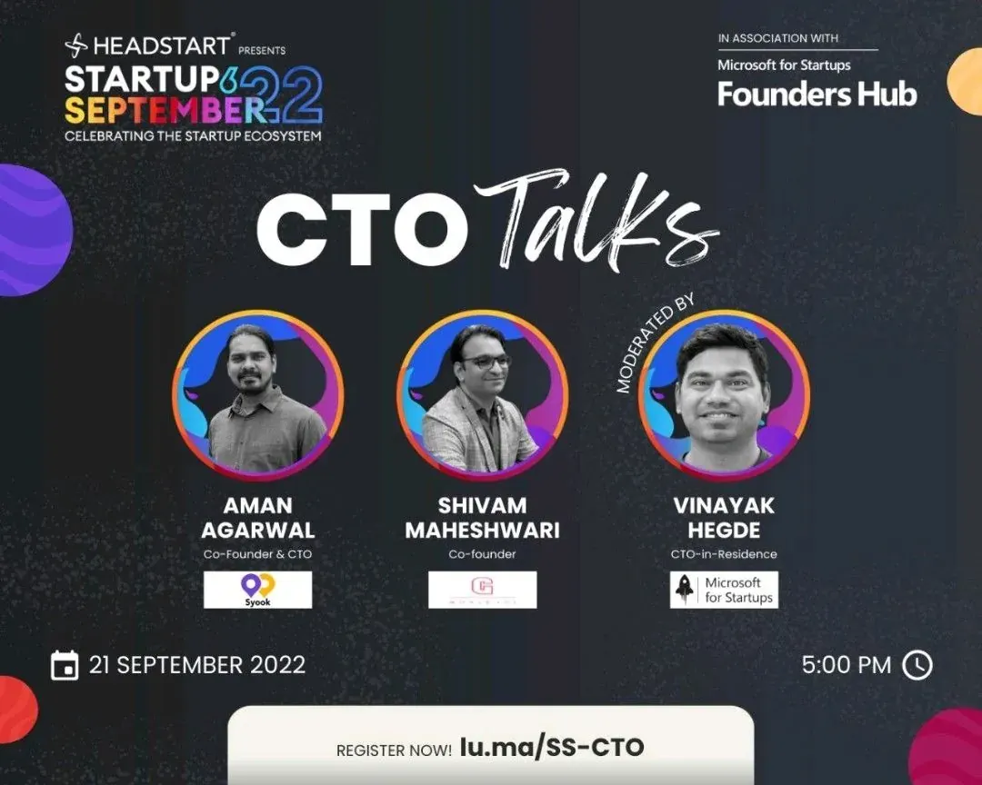 Event poster: CTO Talks by Headstart