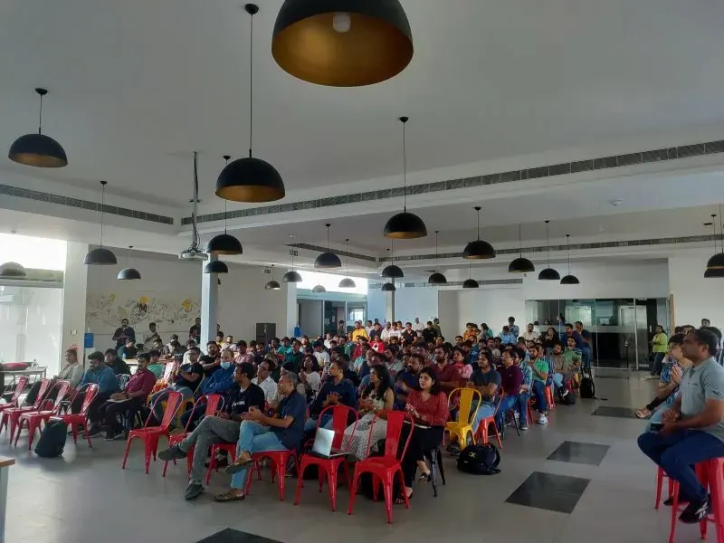 A packed room at eChai Demo Day in Bengaluru