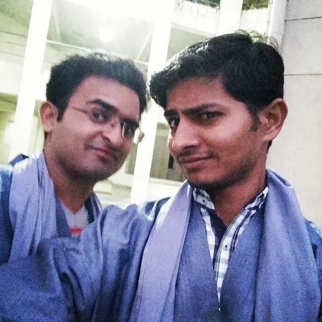Nikunj and his roommate in convocation stoles