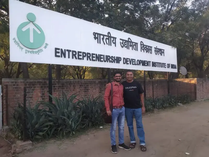 Nikunj outside the Entrepreneurship Development Institute of India