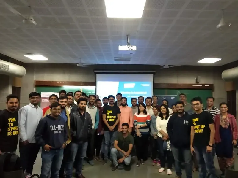 A group photo at a Startup Saturday session