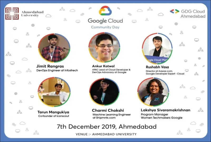 Speaker lineup for Google Cloud Community Day 2019 in Ahmedabad