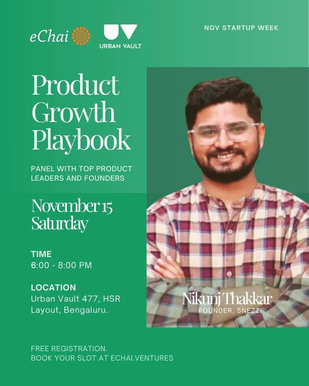 Event poster: Speaking at Product Growth Playbook, Bengaluru edition
