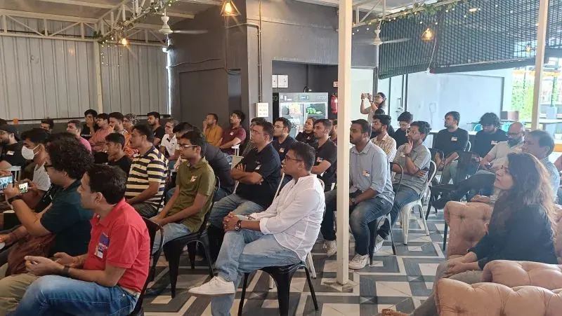 SaaS Founders Meetup panel and attendees