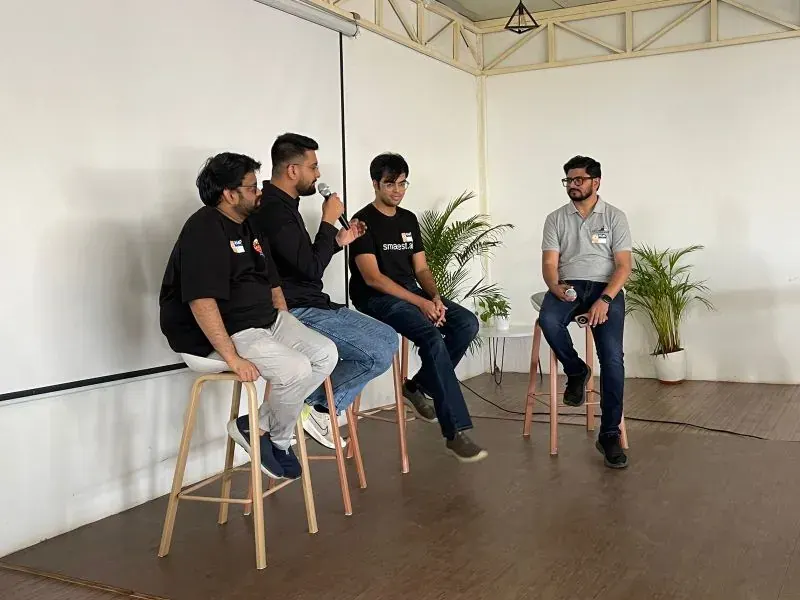 SaaS Founders Meetup panel and attendees