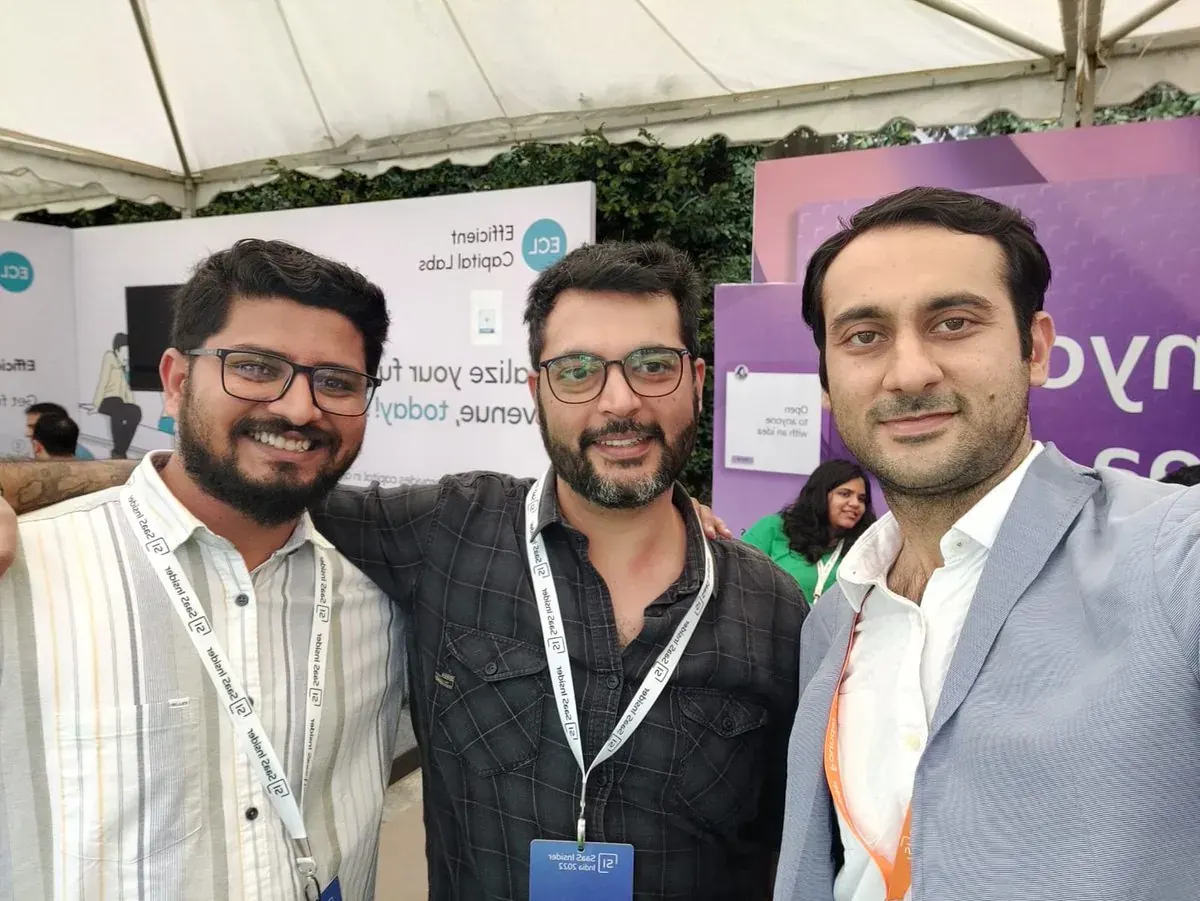 Nikunj with fellow Headstarters at SaaS Insider