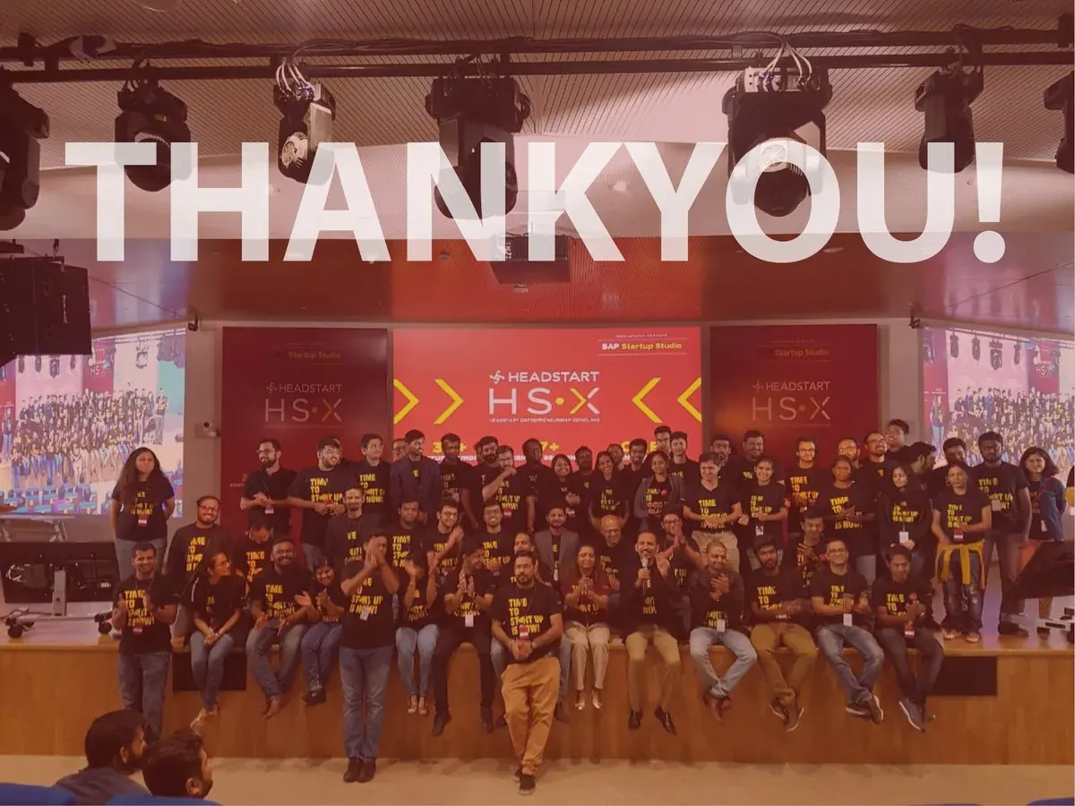 The HSX 2018 stage with a thank-you message
